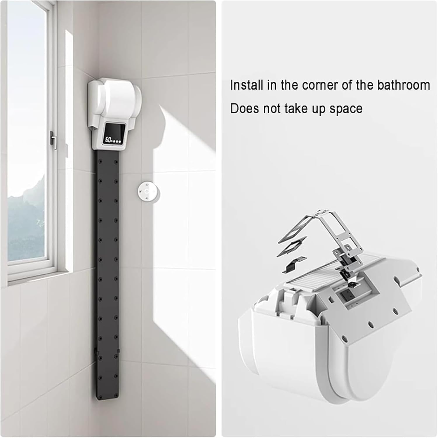 3300W Air Column Blow Dryer, Removable Body Dryer, 26 Air Outlets, 2-minute Ionic Drying, Touch Screen or Remote Control, Removable Cleaning, Wall Mount Corner Mounting Design, for Bathroom Hotel Sho