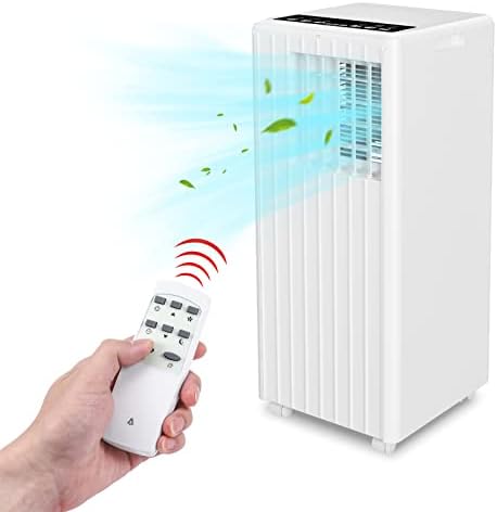 Portable Air Conditioner, 8000 BTU for Rooms up to 350 Sq Ft. Smart Portable AC Unit with Follow Me Remote, 3 Modes Ac Unit Suitable for Bedroom, Living Room, Office