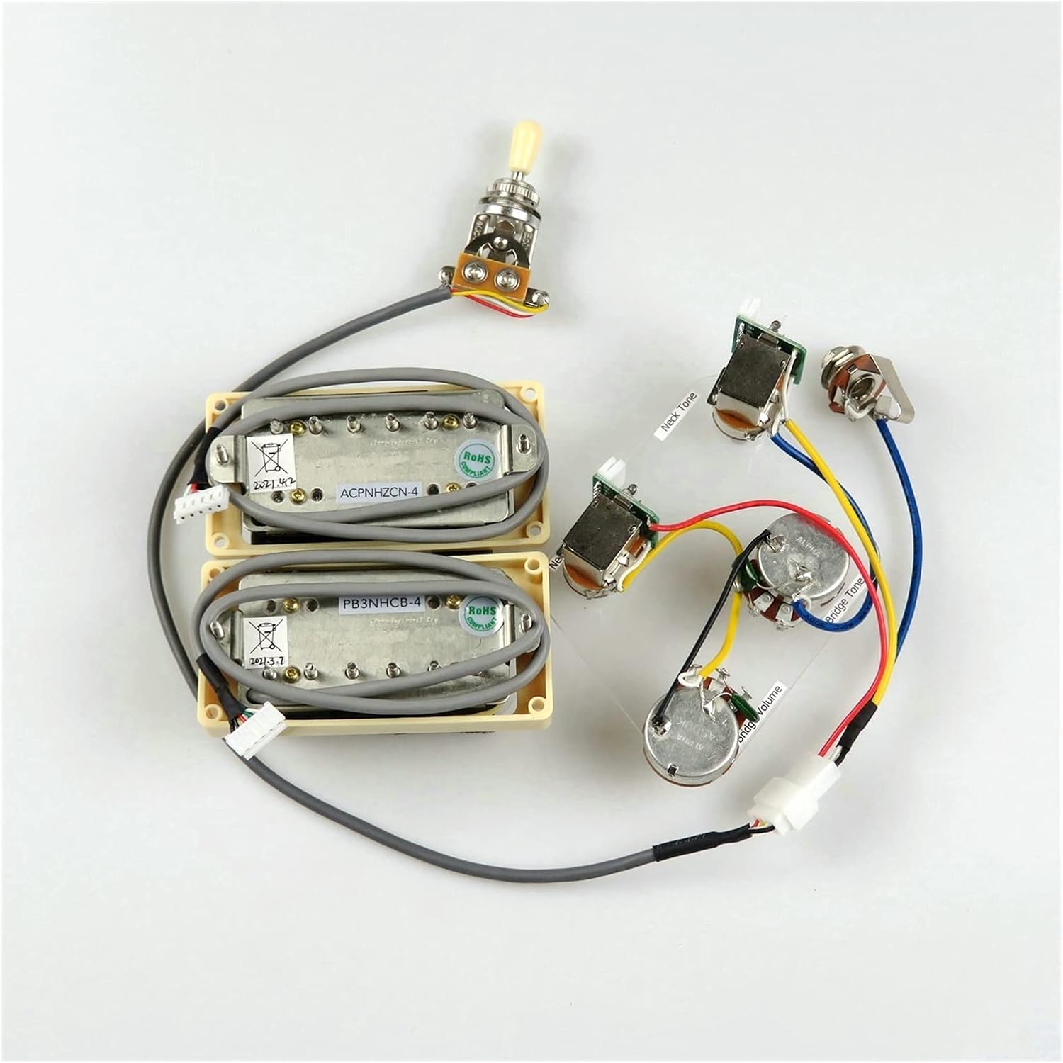 Electric Guitar Pickups 1 Set Electric Guitar Pickups PRO Humbucker Alnico 5 Guitar Pickups Guitar Wiring for Gibson Guitar Guitar Pickup Set (Color : Zebra YE Frame)