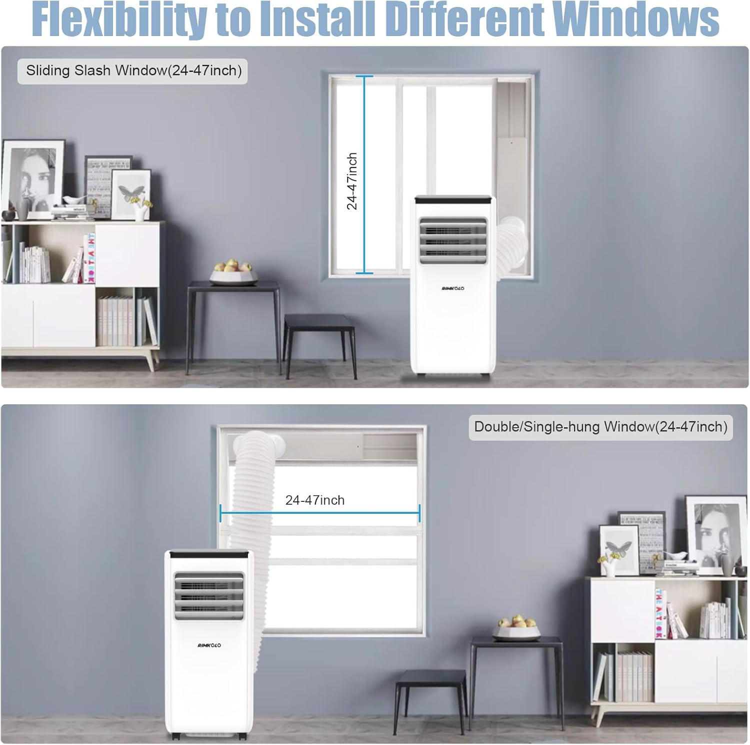 10000 BTU Portable Air Conditioners, 5 Modes Portable AC Cools up to 450 Sq.ft Room Air Conditioner with Remote Control/Installation Kits