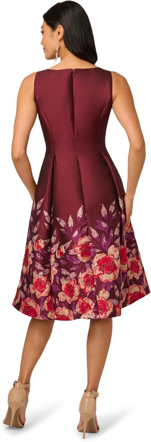 Adrianna Papell Women's Notch Scoop Neck Midi