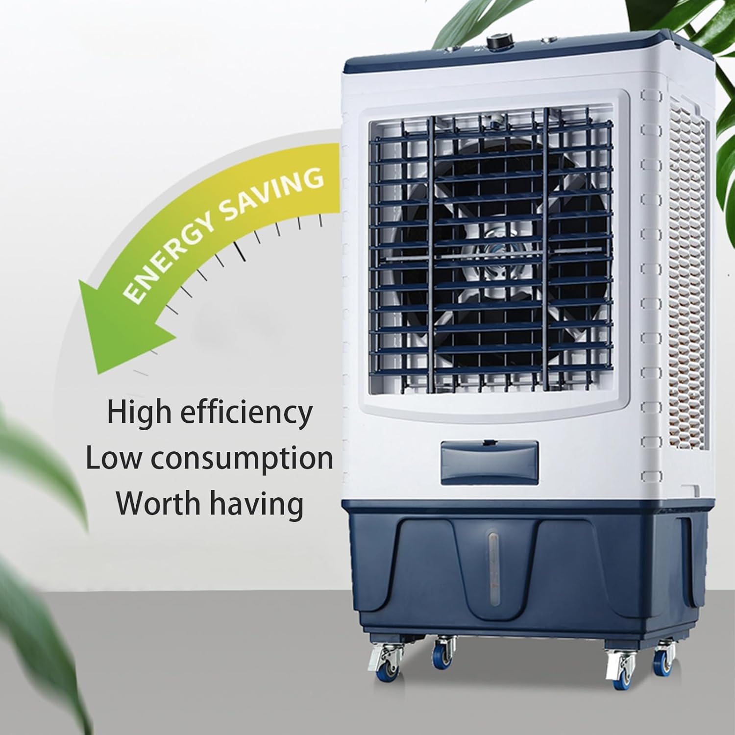 Portable Air Conditioners, Evaporative Air Cooler with 3 Speeds and 4 Wheels, 3-in-1 Swamp Cooler for Home Office Outdoors