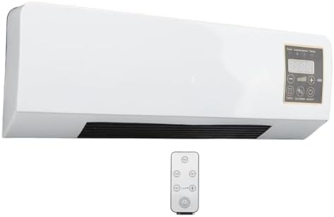 Wall Mounted Heating Machine, Mini Nature Fan and Heating Wall Mounted Fan, Low Noise Touch Control Small Air Heater Machine for Indoor Outdoor (Style 4)