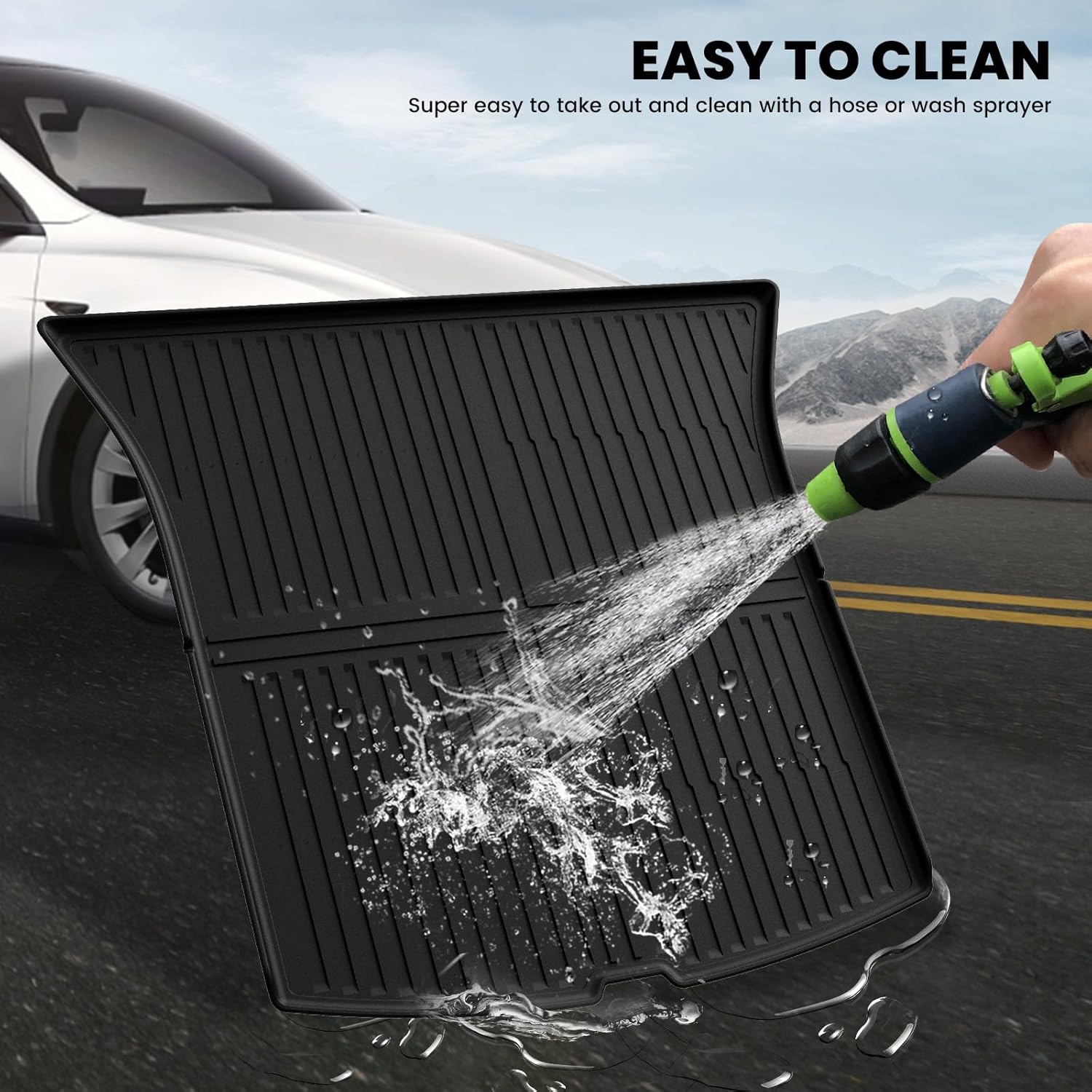 LASFIT Trunk Mats for Tesla Model Y Juniper 2025/2026 Cargo Liners Car Accessories, Custom Fit TPE All Weather Trunk Liners Frunk Rear Sub Trunk Mats Set 4PCS