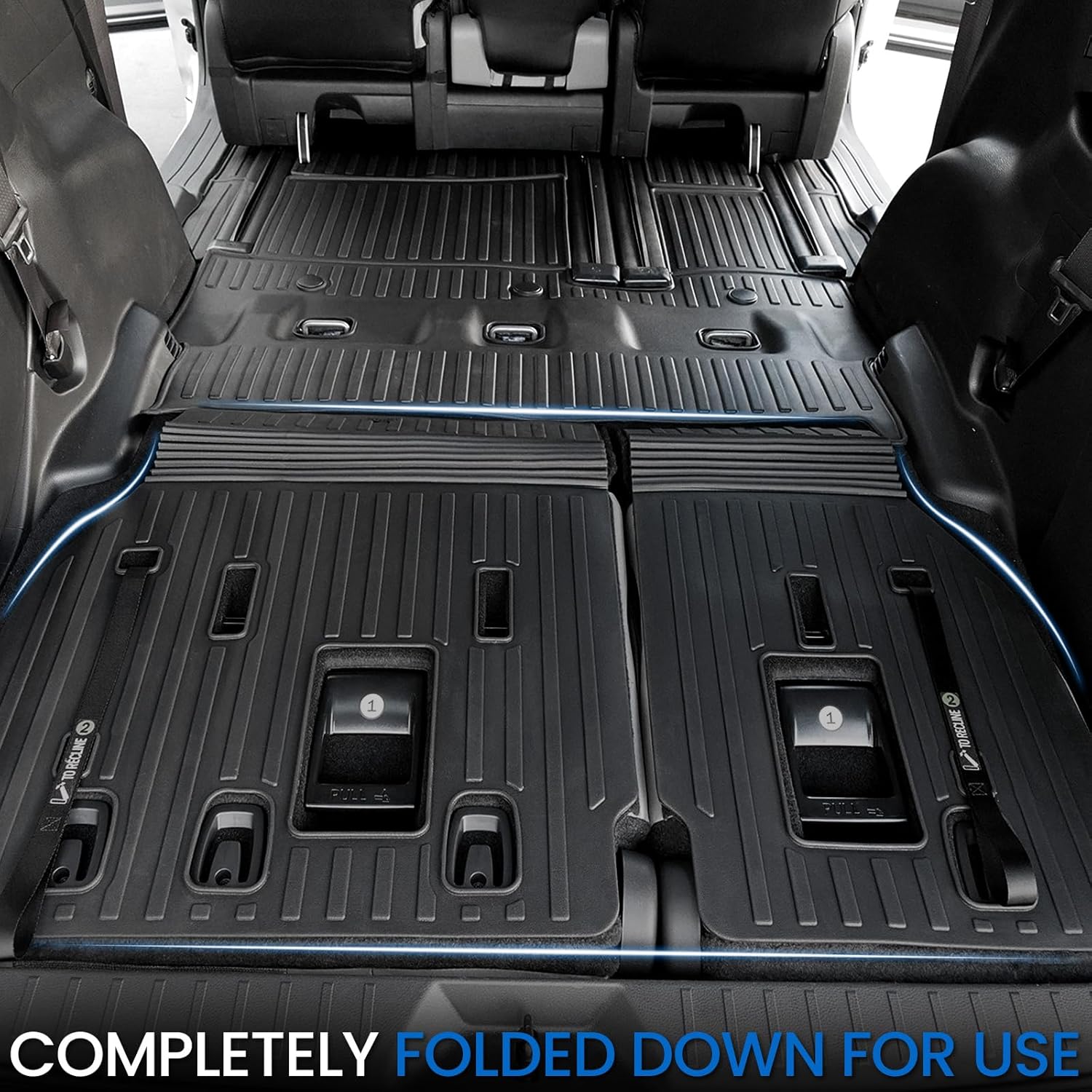 Floor Mats Set for 2021-2025 2026 Toyota Sienna (Only for 7 Seats), All Weather TPE Backrest Mat Trunk Lower Well Mat Cargo Liner Door Sill Guards Accessories (7 Seats Full Mats Set)