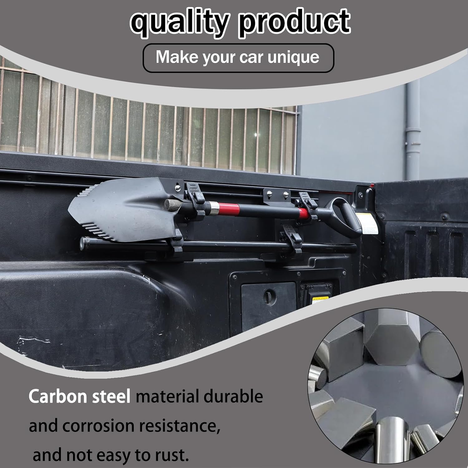 Lcojicep Truck Bed Rail Side Mount Holder Compatible with Tacoma 2016-2023，Bed Rail Modular Accessory Mount for Shovels, Recovery Boards, Other Accessories