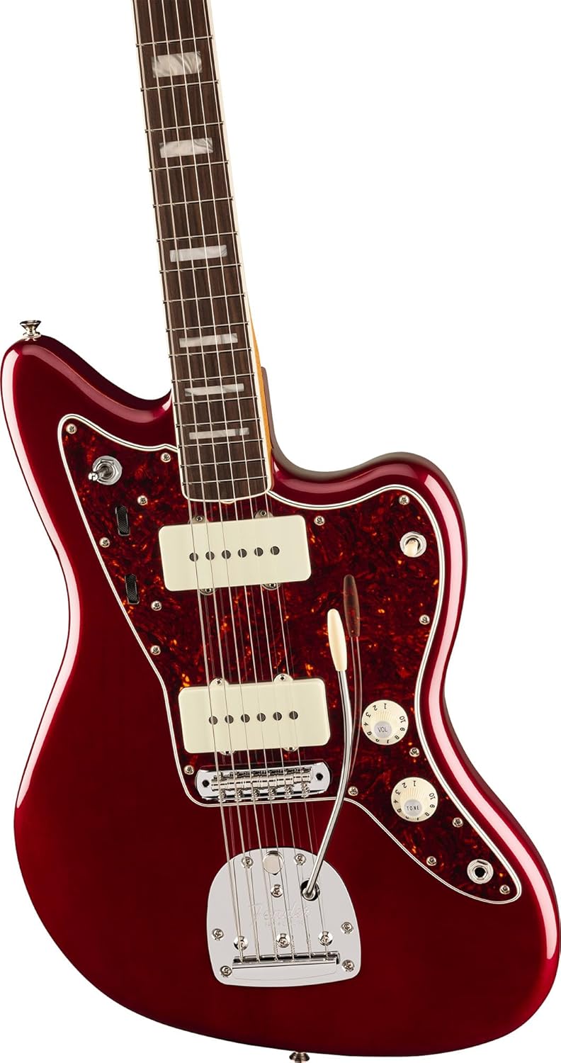 Fender Troy Van Leeuwen Jazzmaster- Oxblood Bundle with Tweed Case, Strap, Cable, and Guitar Cleaning Kit