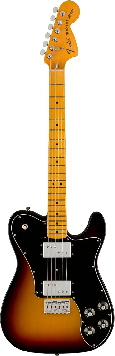 Fender American Vintage II 1975 Deluxe Telecaster Electric Guitar, 3-Color Sunburst, Maple Fingerboard