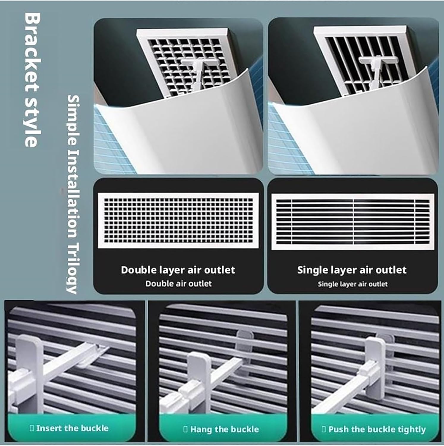 Air Conditioner Deflector Adjustable Air Conditioner Vent Cover Prevents Direct Cold Wind Suitable for Home and Office Width 45cm