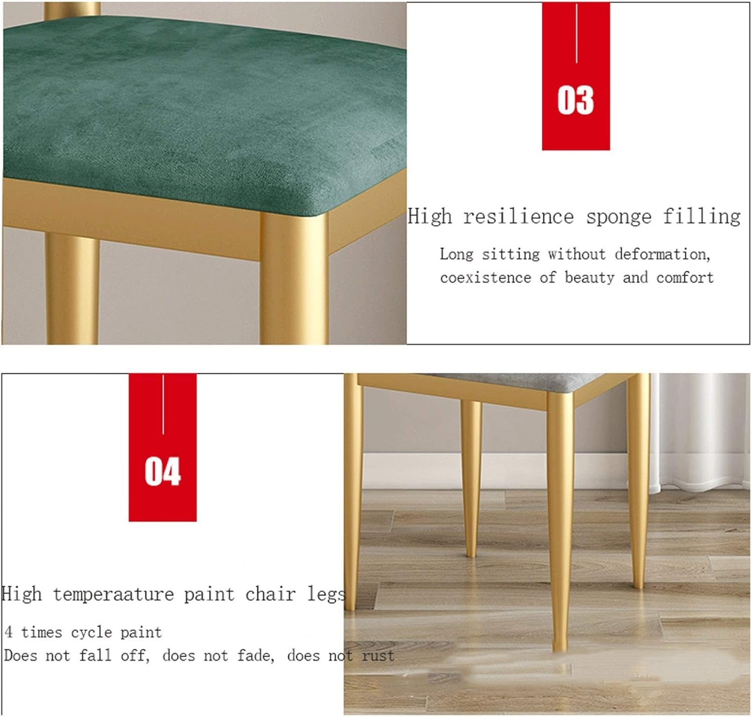 Modern Kitchen Dining Room Chairs Metal Legs Living Room Dining Chair Soft Velvet Cushion Seat for Living Room Terrace Office Kitchen Lounging (Color : Pink)