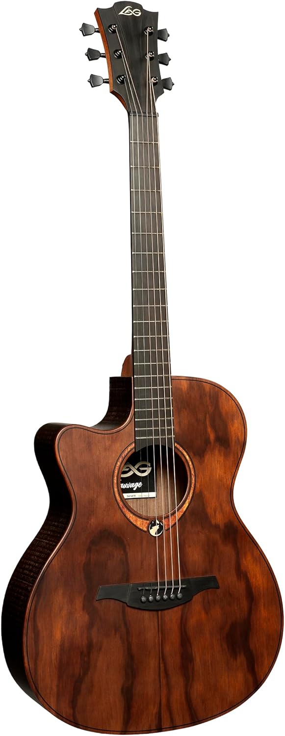 LAG GUITARS Sauvage Auditorium Cutaway Acoustic-Electric Left-Handed w/Hybrid Gigbag, Eco-friendly design
