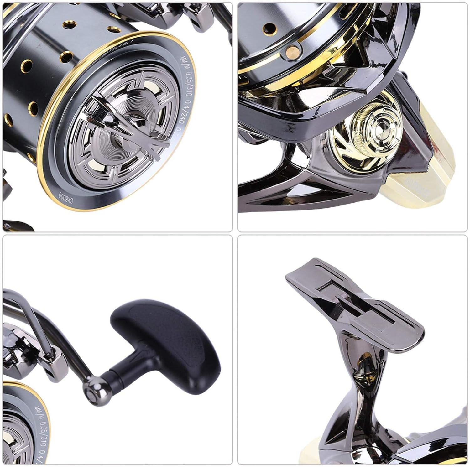OUKENS Other Fishing Tools and Accessories Fishing Reel, All Metal High Strength Guide Rod Structure Anti-Seawater Spinning Fishing Reel for Long