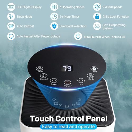 ARLIME Portable Air Conditioners, 10000 BTU Air Unit Cools up to 350 sq. ft. Freestanding Air Cooler w/Fan & Dehumidifier, Remote Control, Universal Casters for Home Office