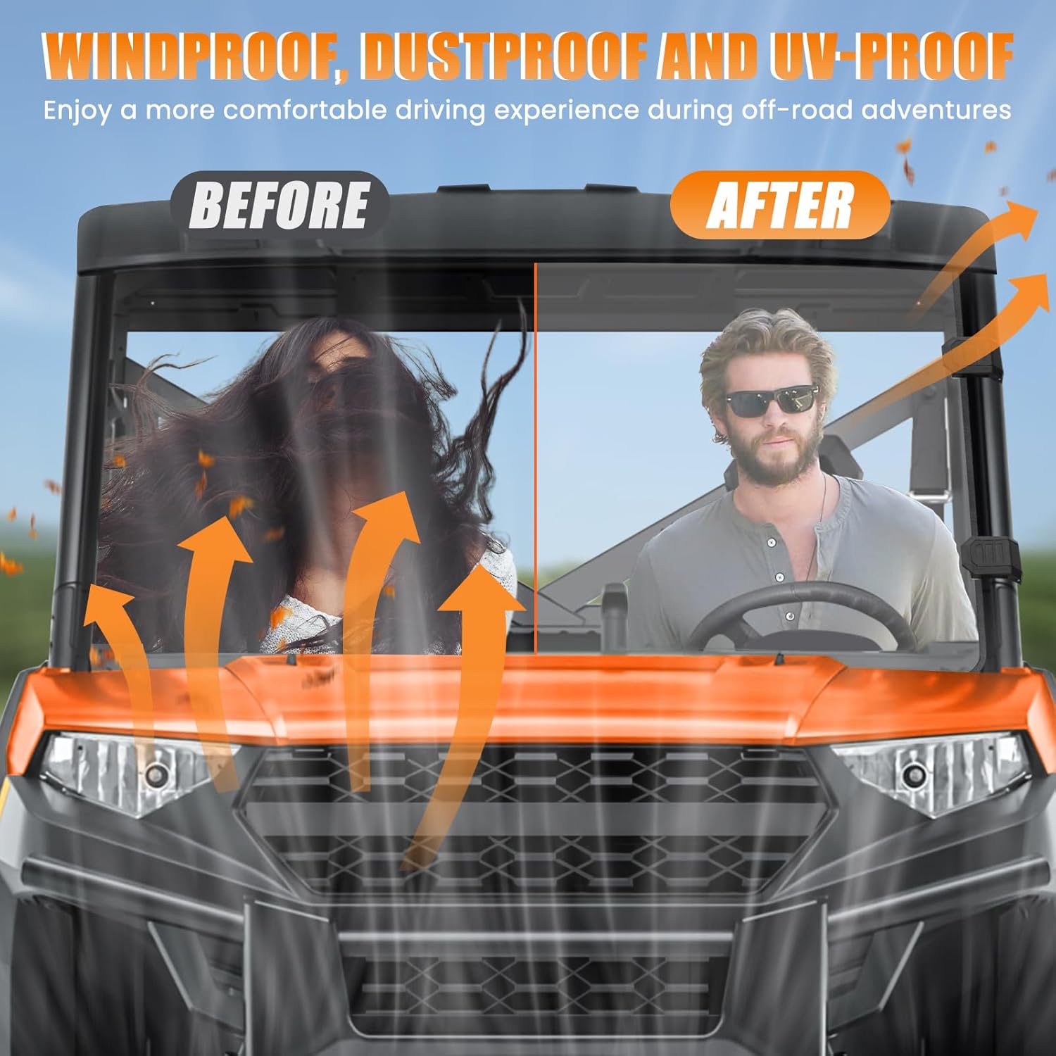 Ranger 1000 Windshield, UTV Front Full Windshield Fits for Polaris Ranger 1000/Crew 1000 2020-2026, Ranger XP 1000/Crew XP 1000 2017-2026, Ranger Diesel 2015-2026, Polaris Ranger Accessories