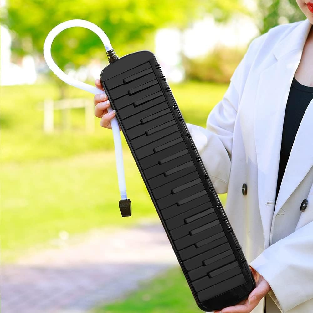 37-Key Melodica, Professional Mouth Melodica Keyboard Melodica Instrument For Adults, Students And Kids, With Soft Long Tubes, Short Mouthpieces And Carrying Bag