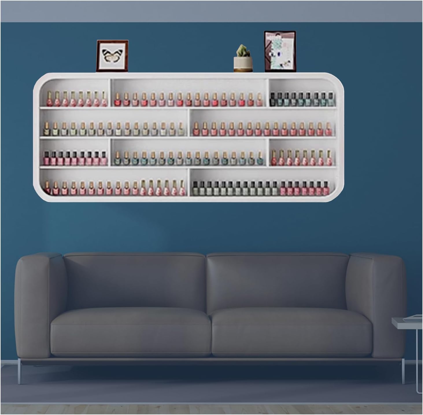 Light Luxury Four-Tier Nail Polish Display Rack, Wall-Mounted Perfume Organizer, Space-Saving Storage, Durable Nail Polish Display Rack for Salon Beauty,1.0m/39.4in