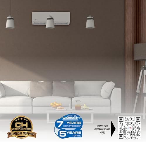 Cooper & Hunter 18,000 BTU 230V Mini Split AC/Heating System, Ductless Wall Mount – 24 SEER2 Inverter – 16FT Installation Kit & Smart Control Included – Pre-Charged