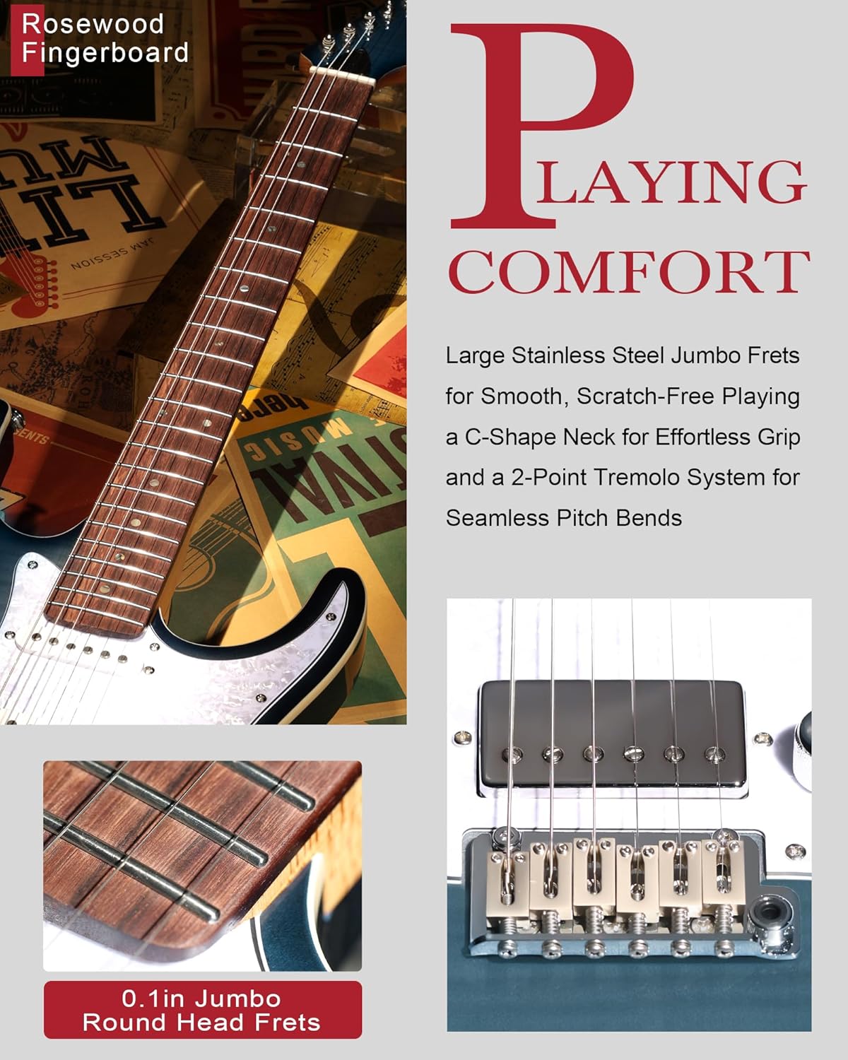 AKLOT Veltrix Electric Guitar Kit with Mini Electric Guitar Amp