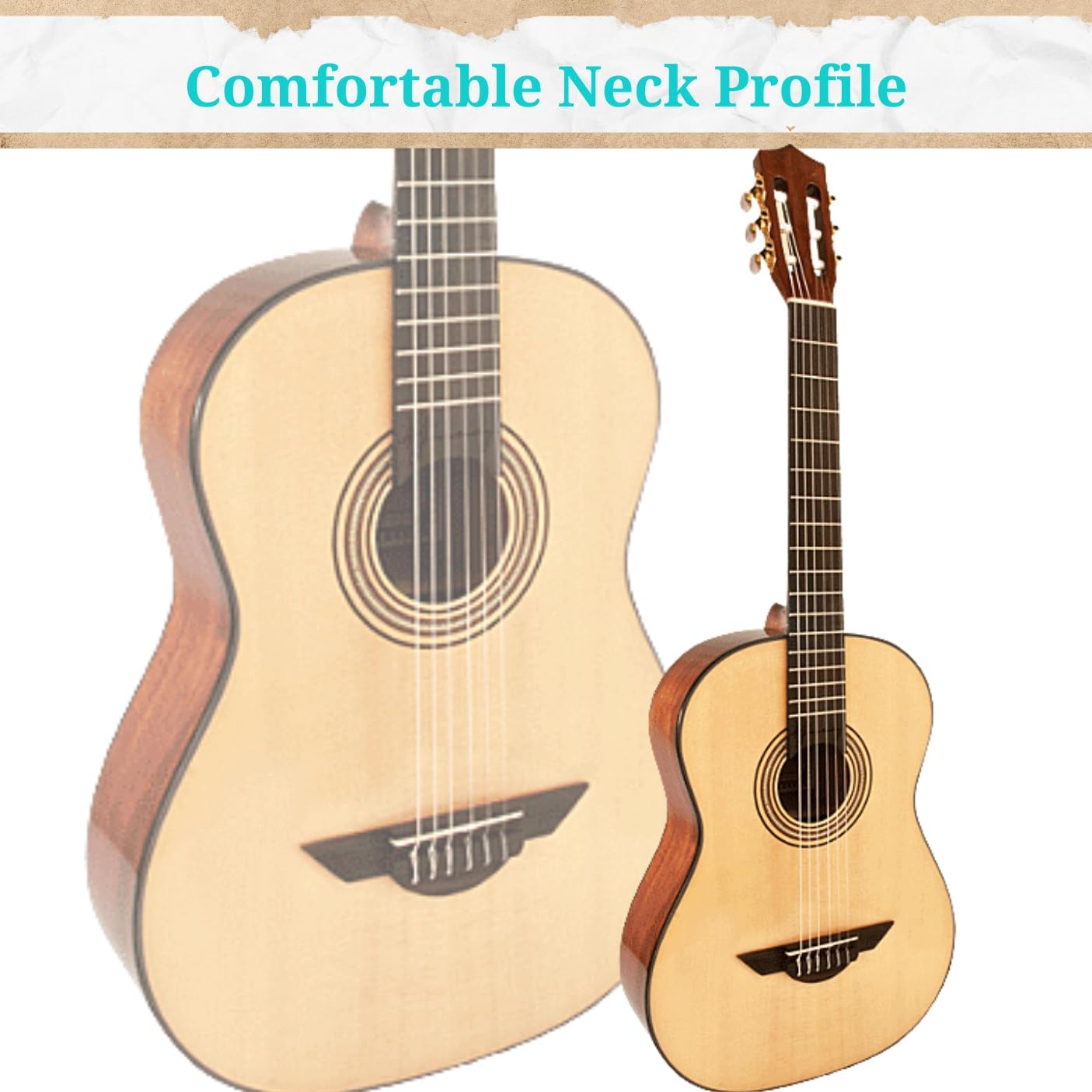 H. Jimenez 6 String Acoustic Guitar, Right, White,Gold (LG2)