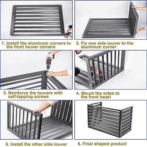 Aluminum Air Conditioner and Heat Pump Cover, Outdoor air Conditioning Protective Cover, Dustproof and Waterproof, Louver Grille dust Cover, Noise Reduction, Suitable for Indoor and Outdoor