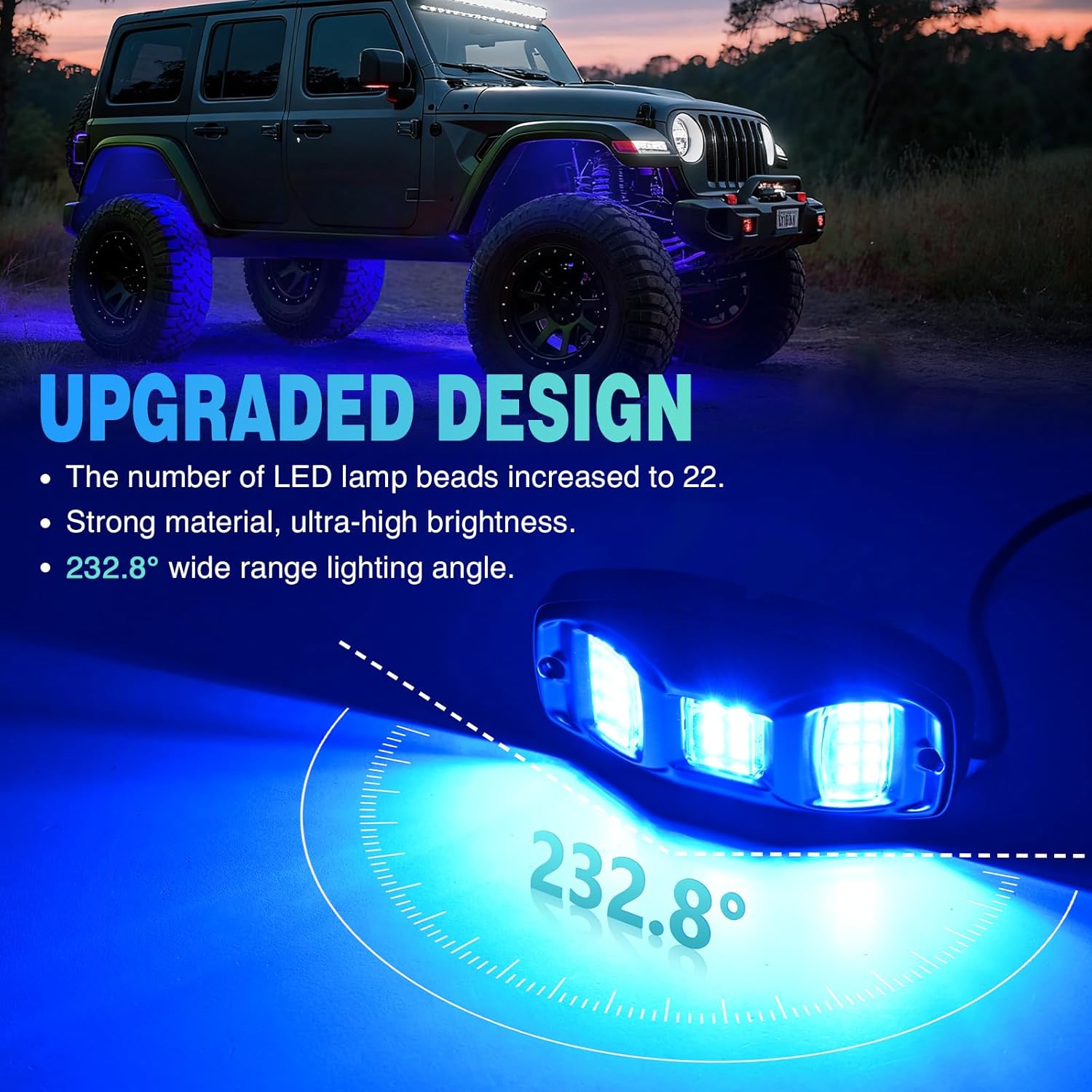 Nilight RGBW LED Rock Lights Kit, 10 Pods 22LED Wide Angle Remote & Bluetooth App Dual Control with Music Modes Multicolor Underglow Neon Wheel Well Light Fit for ATV UTV SUV Offroad Truck RZR Boat