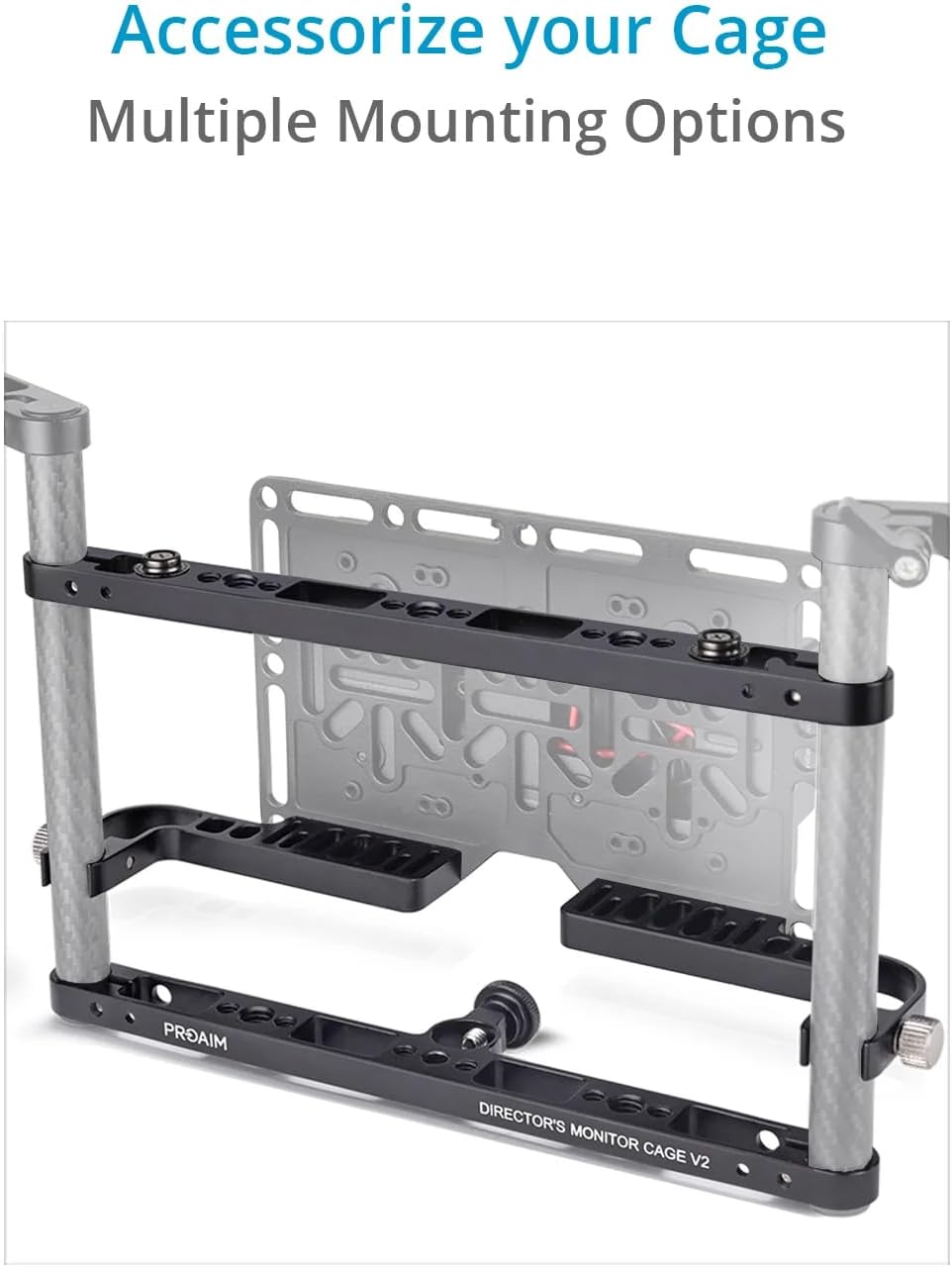 PROAIM Universal 9” Camera Monitor Director Cage for Monitor Upto 9” (Diagonally). Easy Handheld Monitoring – Dual Handles, C-Stand & Other Accessory Mounting Option. Padded Neck Strap (P-DMC-59)