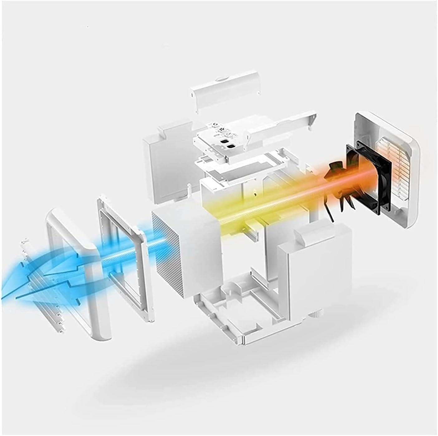 Portable Air Cooler Mini Handle Evaporative Personal Rechargeable Air Conditioner 2 Fan Speed Desktop Cooling Fan for Room Home Office (Color : White)