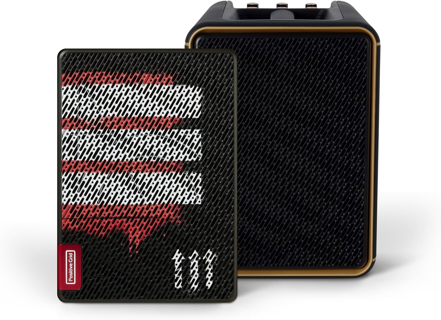 Positive Grid Spark Edge + 'On The Edge' Grille Bundle – 65W Portable 4-Channel Smart Guitar Amp & PA System with Built-in Looper, AI Features & Smart App for Guitar, Bass, Vocals & More