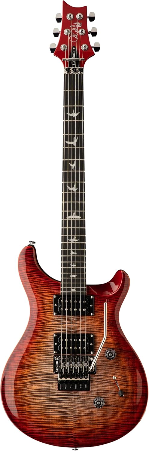 PRS SE Custom 24 Semi-Hollow Piezo, Charcoal Cherry Burst
