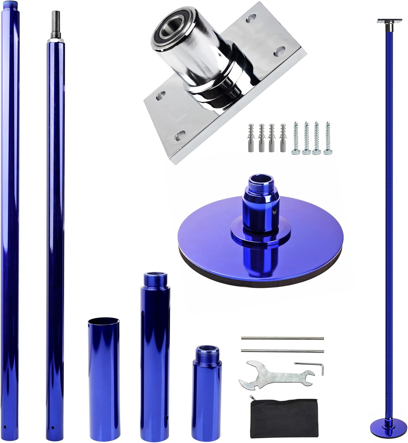 Height Adjustable Permanent Dance Pole with Fixed Plate Enhanced Safety and Stability for Home Dancing