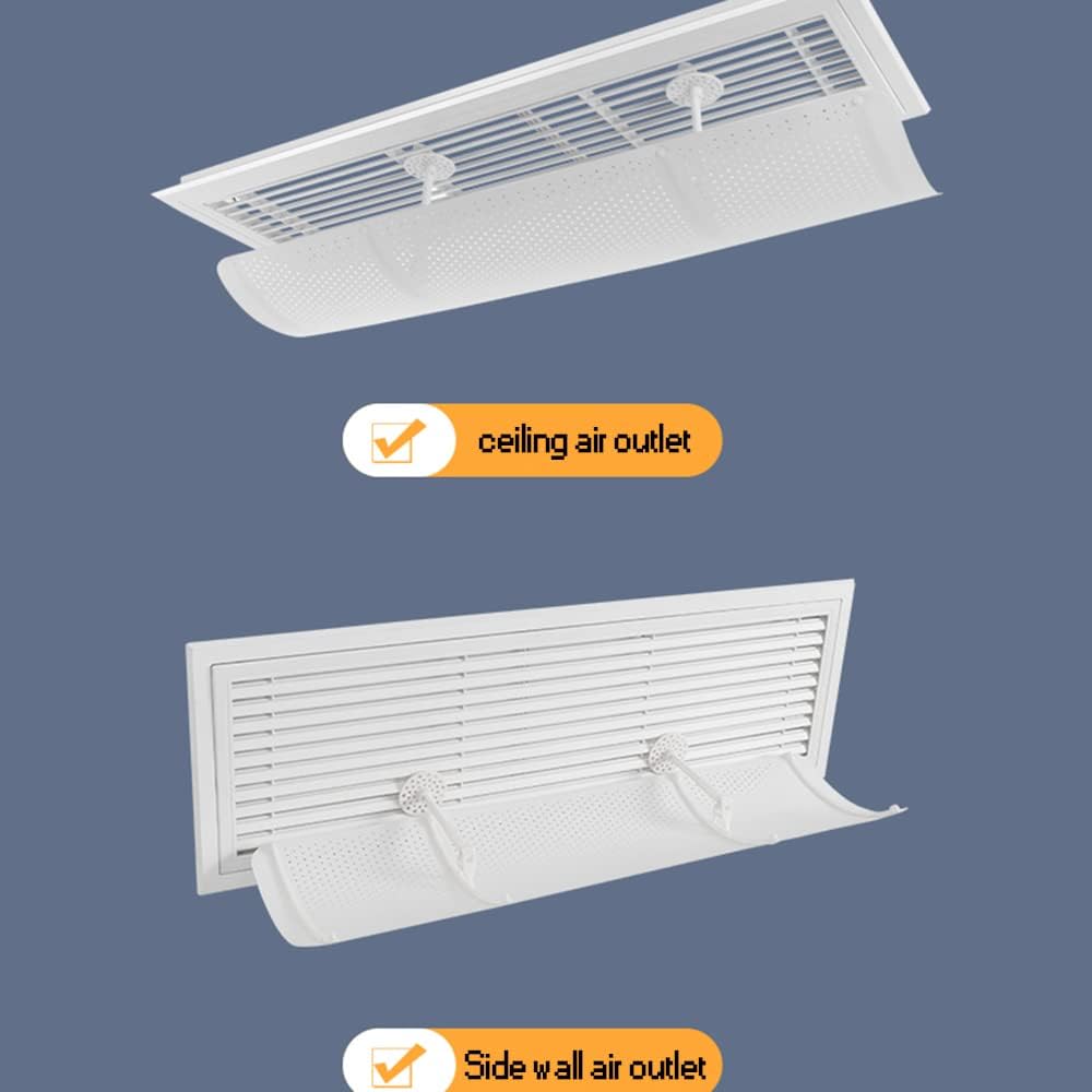 Air Conditioning Deflector Cold and Hot Air Anti-Direct Blowing Telescopic Air Conditioning Cover Ceiling Air Conditioner Wind Deflector with Filter Holesanti-Condensation
