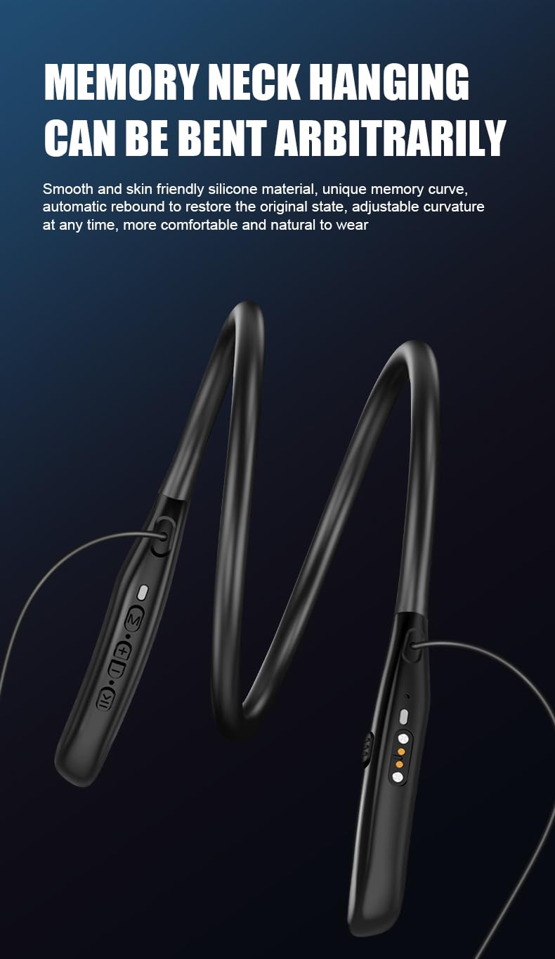 CZ-T01 Neckband Hearing Amplifier & Aids with free APP and Bluetooth 50dB Gain for Moderate-Severe Hearing Loss, 34-Channel Noise Cancelling, 30H Rechargeable,preventing loss, keeping devices safe