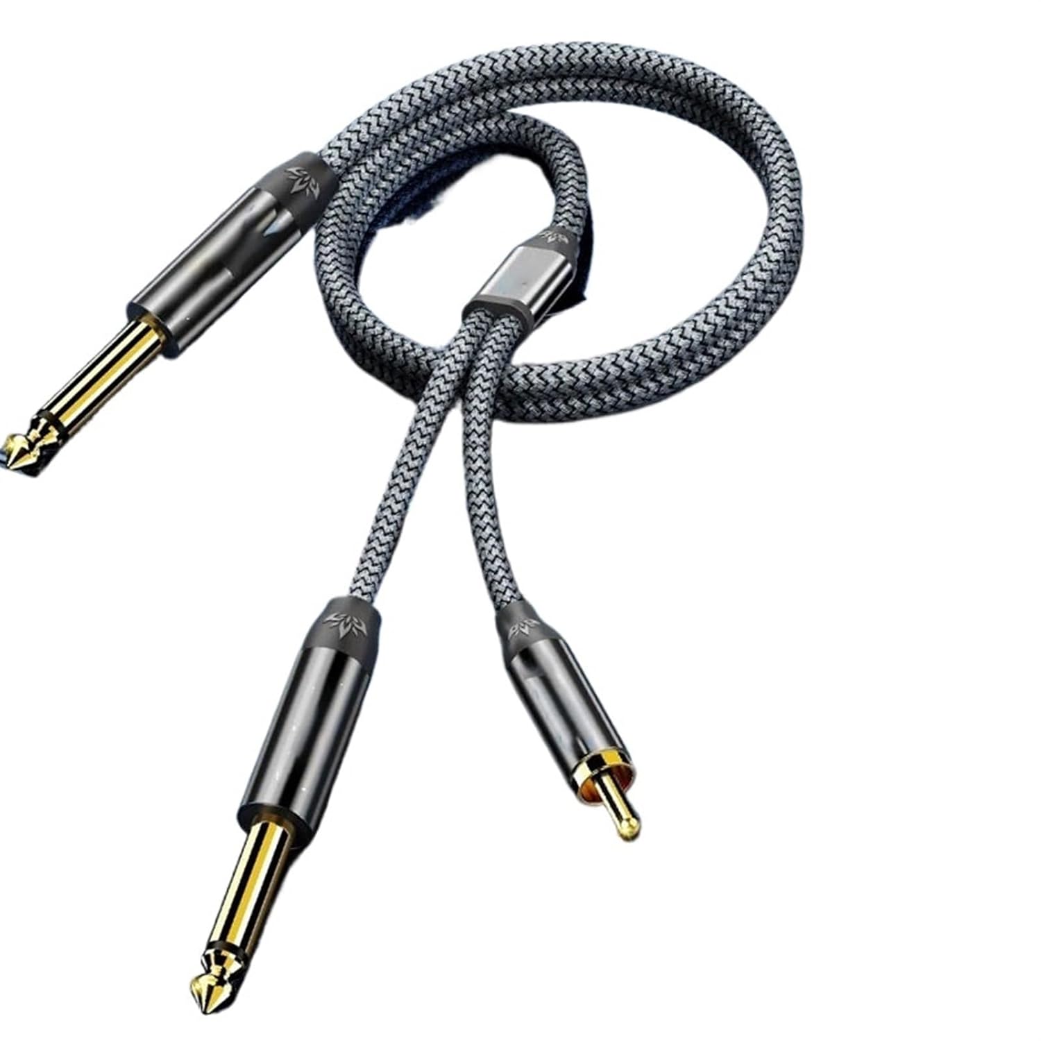 Guitar Audio Cable 6.5 to 6.5 Male 1:2 Large 2-core Male to Male Speaker Power Amplifier Guitar Electronic Keyboard Drum Mixer Adapter Cable(5m)