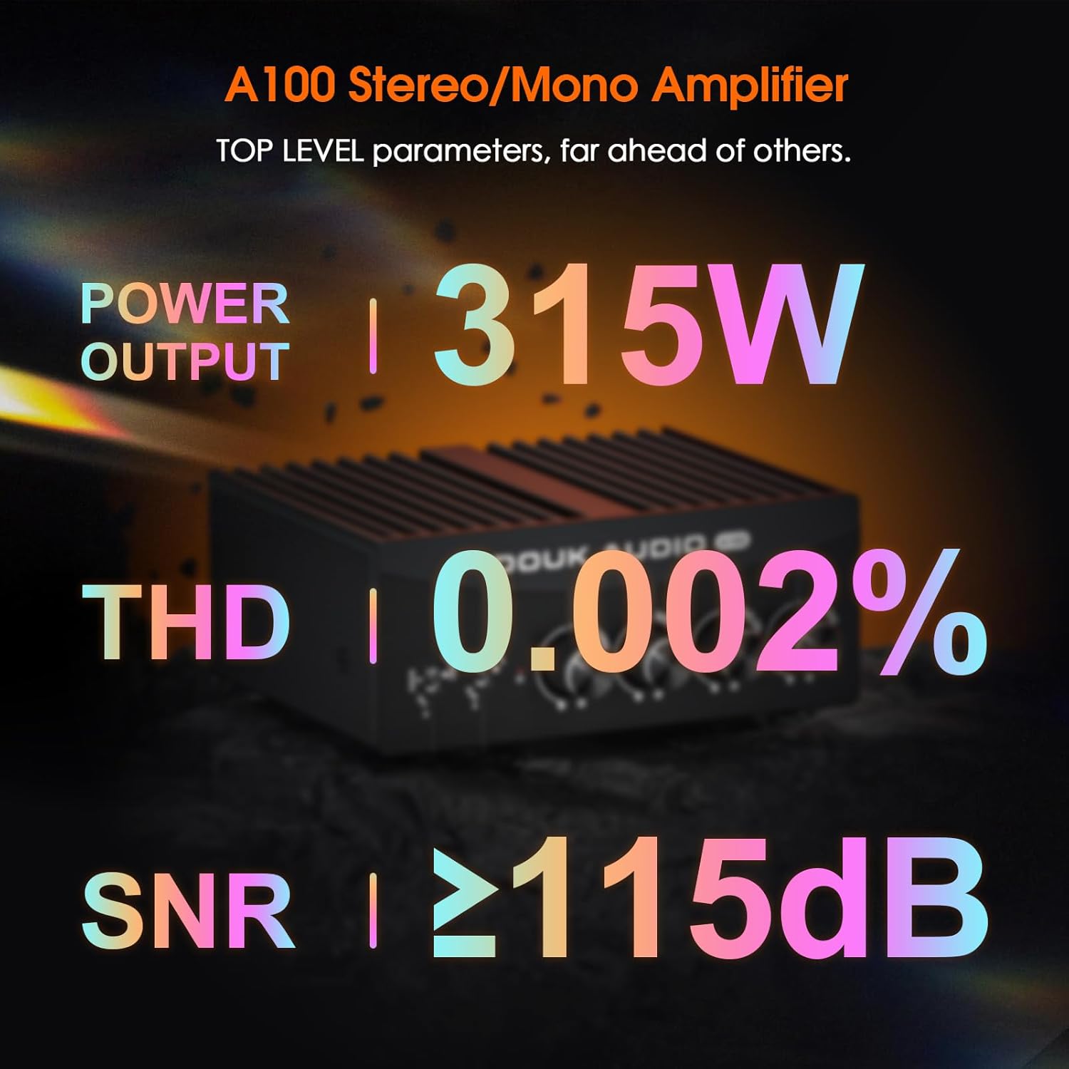 Douk Audio A100 TPA3255 300 watts x2 Digital Power Amplifier, Stereo/Mono Channel SUB Audio Amp for Home Speakers/Subwoofers, Black, SUC-A100