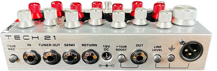 Tech 21 SansAmp XB Driver Bass Preamp - Bundle with 4 Patch Cables and Dunlop Bass Pick Pack