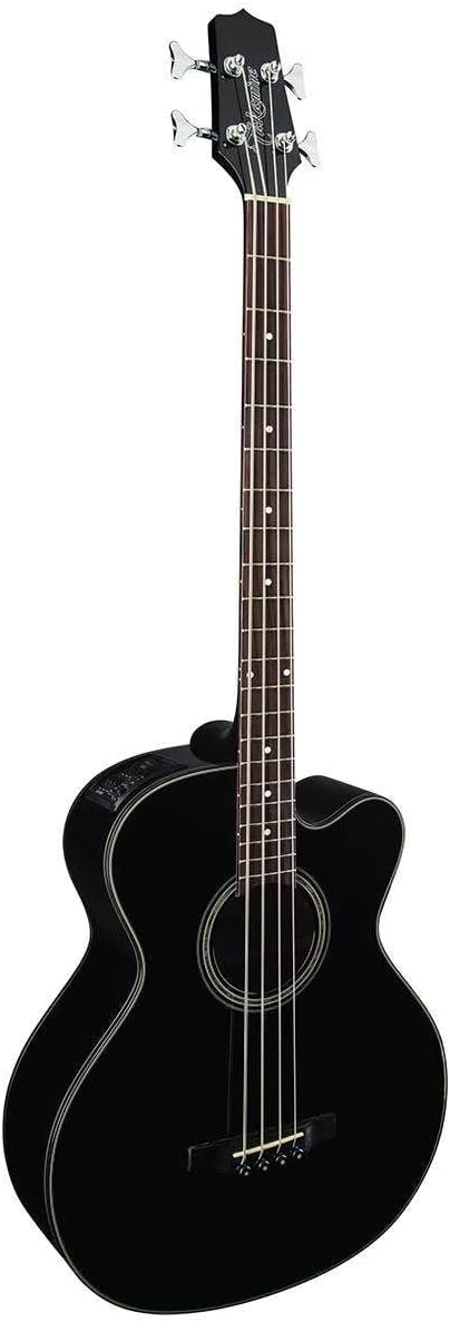 Takamine G Series GB30CE-BLK Jumbo Acoustic Electric Bass Guitar, Venetian Cutaway, Black