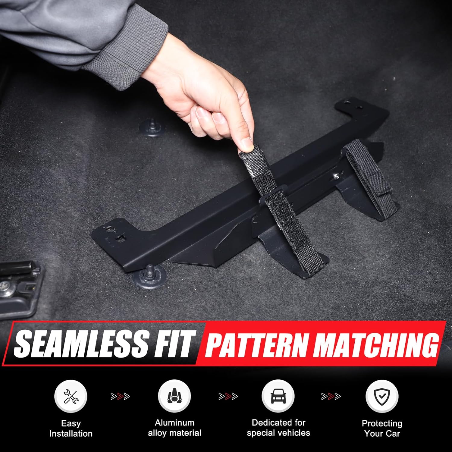 Car Passenger Under Seat Quick Release Roll Bar Fire Extinguisher Mount Bracket Compatible with Toyota Tundra 2022-2025 2026, Adjustable 2 Straps Fire Extinguisher Bottle Tie Holder Billet Accessories