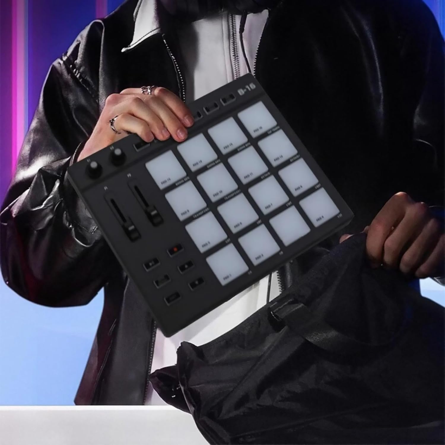 Beat Maker Machine, Type-C MIDI with 16 Illuminated Drum Pads for Music Production