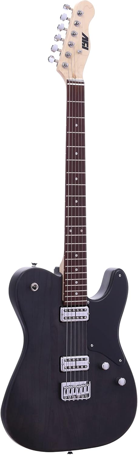 IYV- ITA-450 Solid Ash Body Telecaster Electric Guitar, Satin Black