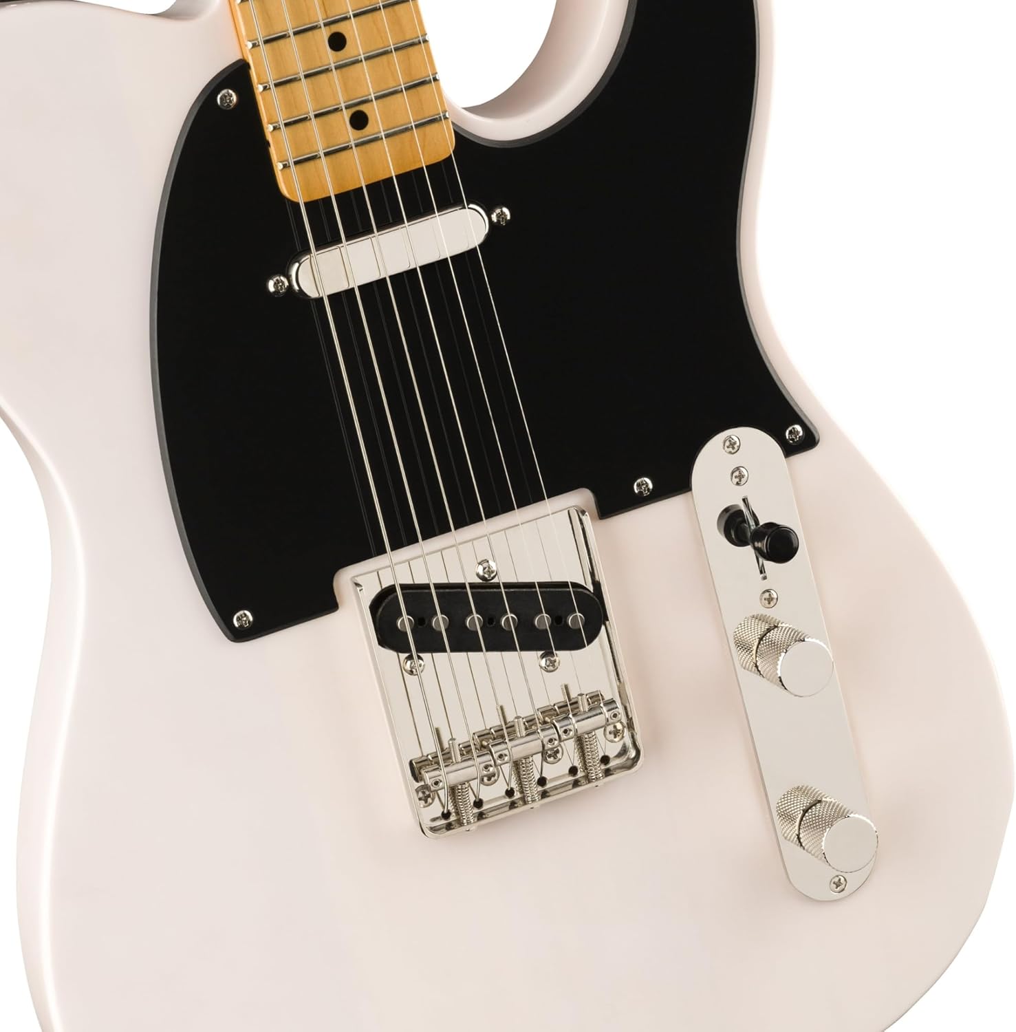 Squier Classic Vibe '50s Telecaster, Maple Fingerboard, Aged White Blonde - 0374030501 Bundle w/ 12-Pack Guitar Pick and Liquid Audio Polishing Cloth