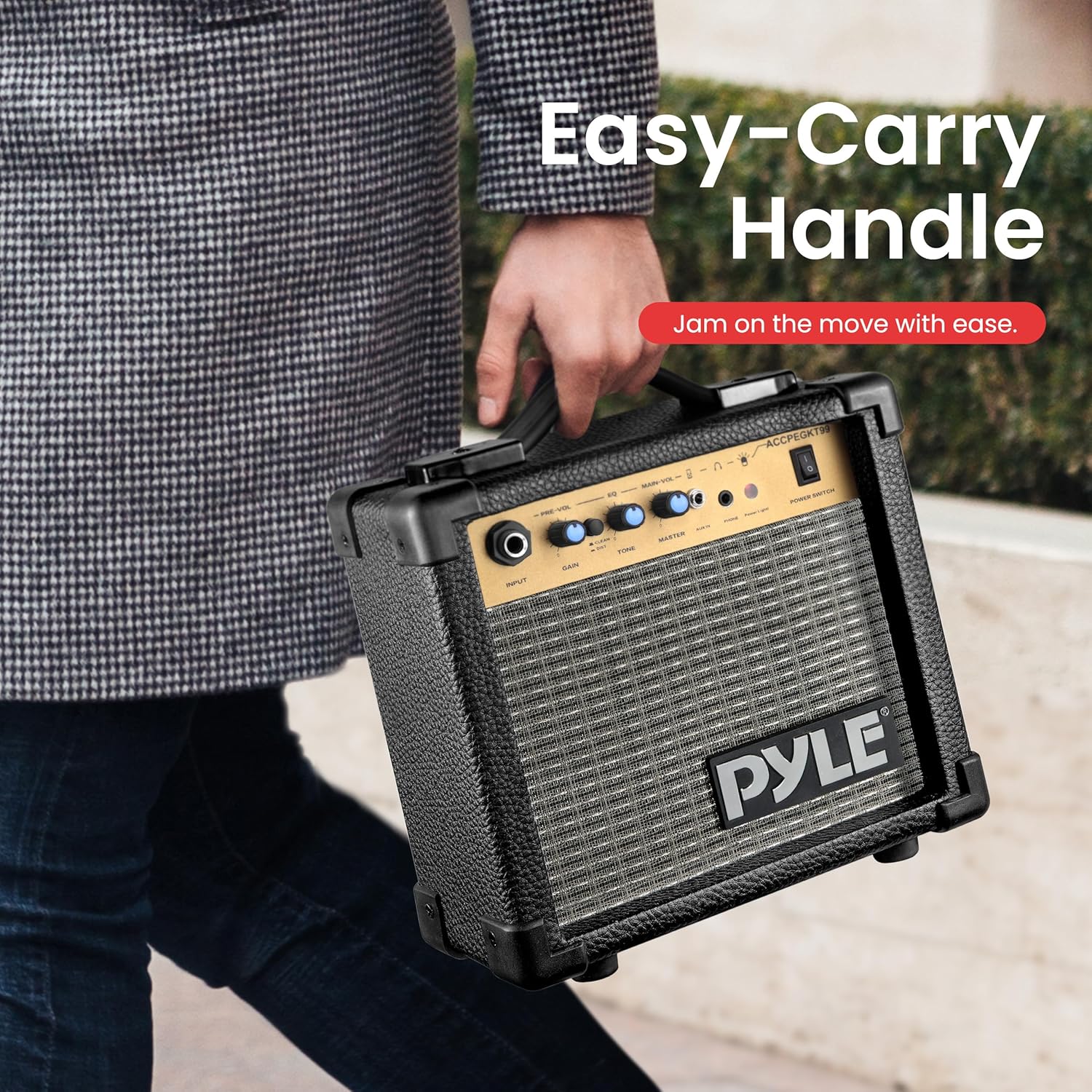 Portable Mini Electric Guitar Amp - 10 Watt Practice Instrument Amplifier w/ 5