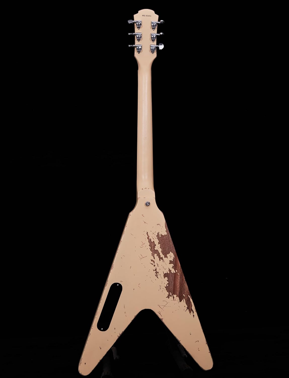 KGD Relic V Electric Guitar,Mahogany Body and Neck,Rosewood Fingerboard,Bone Nut,6-String Relic Heavy Metal Guitar,Professional/Electric Guitars for Adults