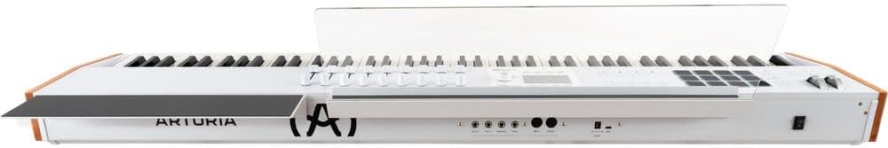 Arturia KeyLab 88 mk3 88-Key Hammer-Action Universal MIDI Controller (White) Bundle with MID-P10T Pro MIDI to MIDI Cable 10', Universal Piano-Style Sustain Pedal and Stretchy Keyboard Dust Cover