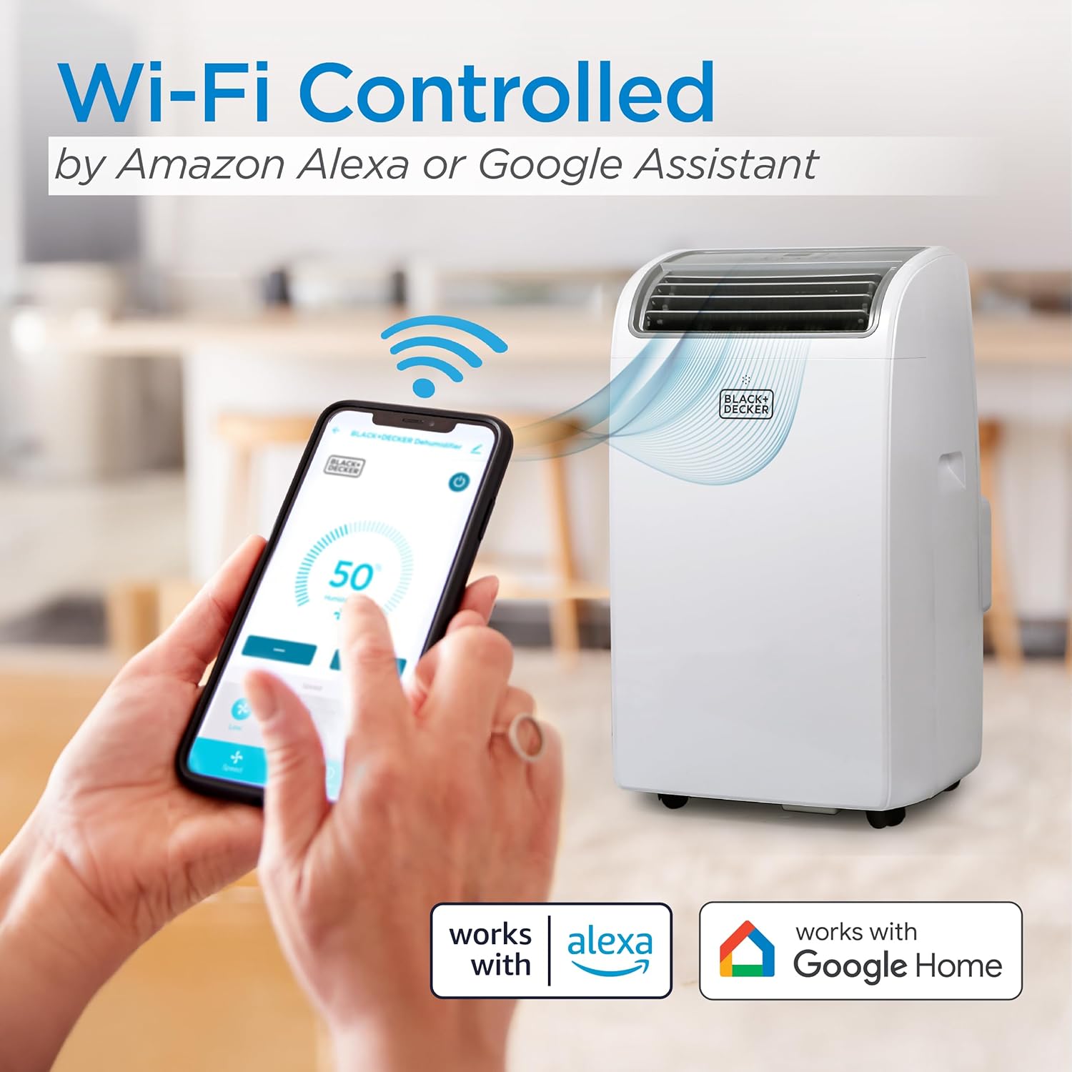 BLACK+DECKER Portable Air Conditioner, 12,000 BTU (8,000 BTU SACC) for Rooms up to 550 Sq. Ft., Portable AC with Follow Me Remote Control and Window Kit, BPACT12WT, White