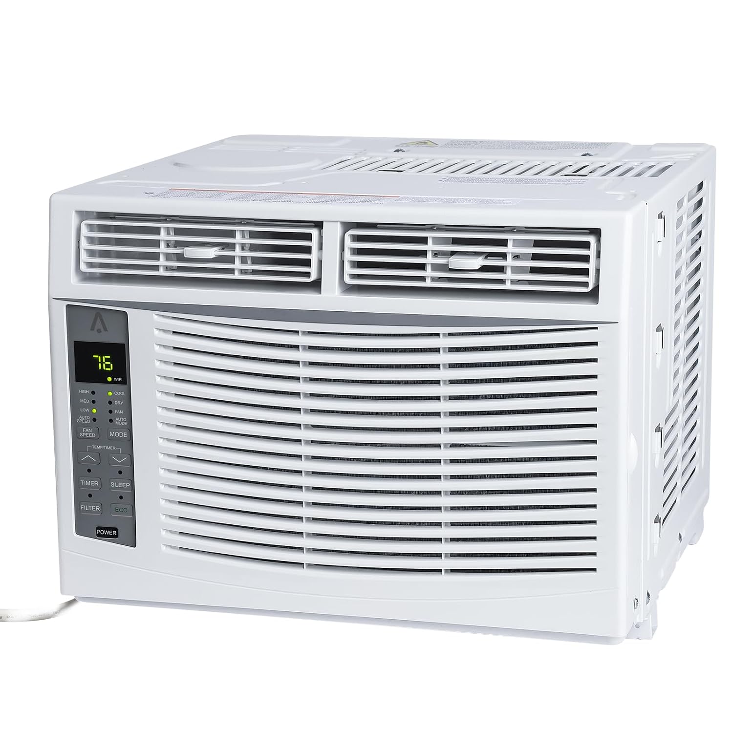Window-Mounted Air Conditioner 6000 BTU, AC Unit Cools Up to 300 Sq. Ft., Window AC Unit with Remote Control, Quiet Operation, Effortless Temperature Control, 3 Fan Speeds, Auto Restart, White