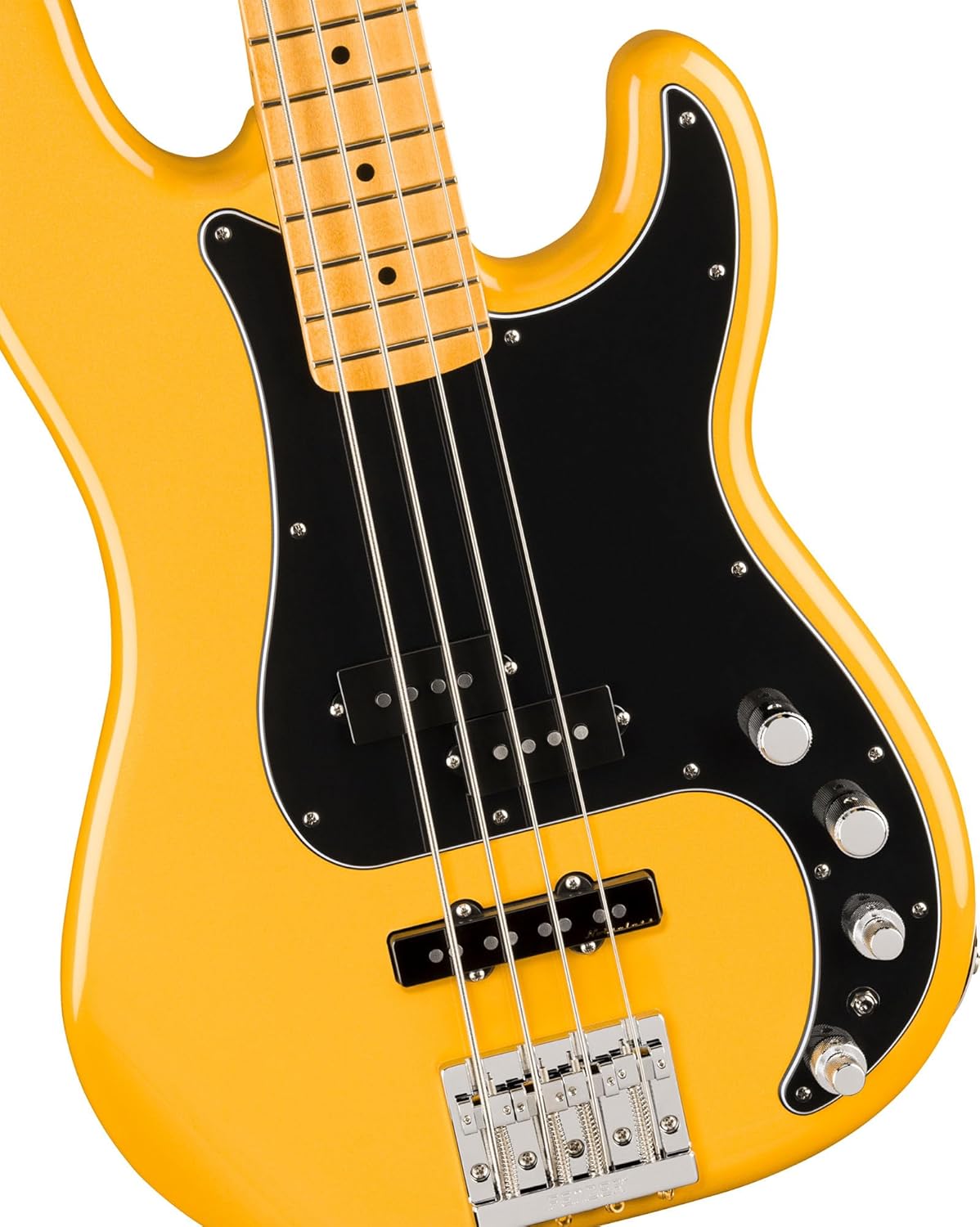 Fender Player II Modified Active Precision Bass - Sunshine Yellow Bundle with Gig Bag, Strap, Cable, 3-Pack Picks, and Guitar Cleaning Kit