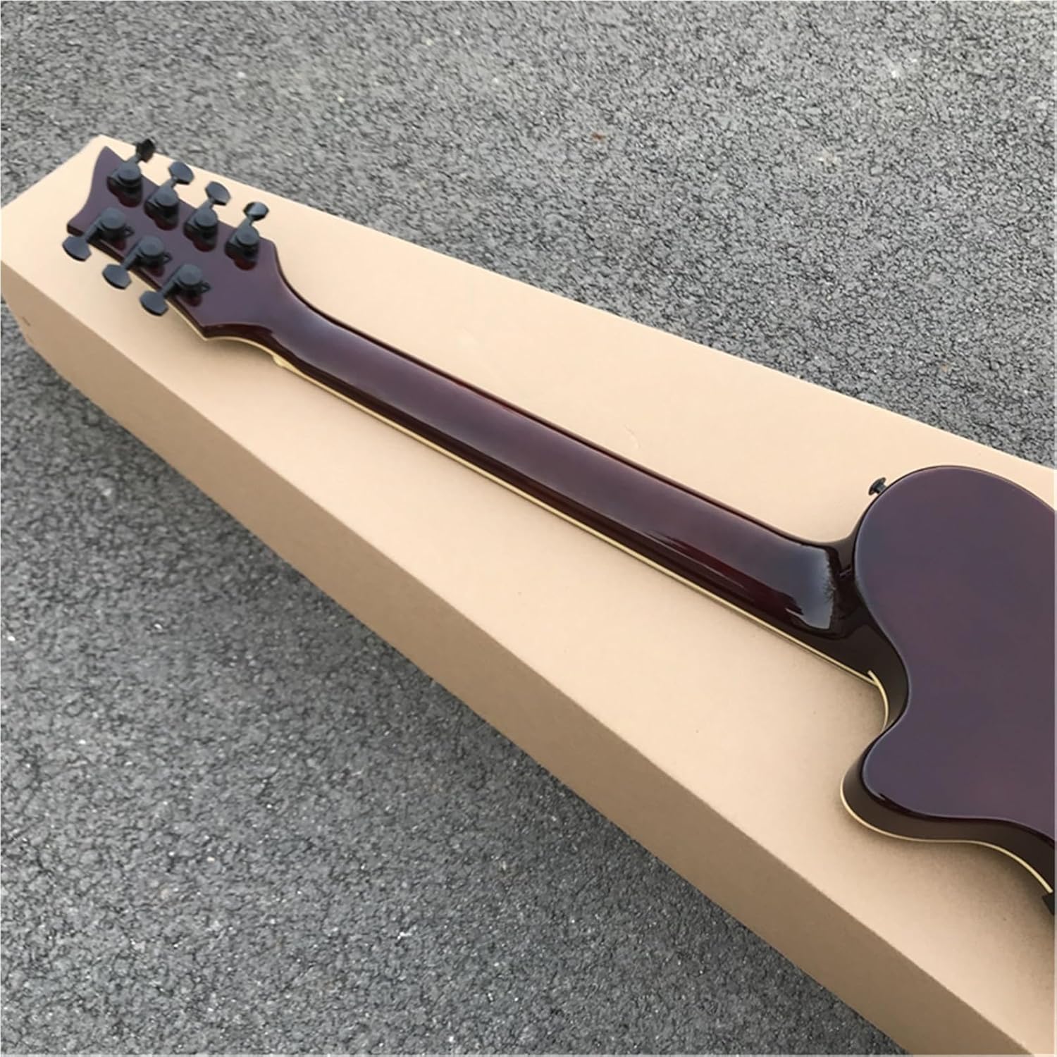 Beginner Electric Guitar Kits 7 Turn Original Wood Tiger Pattern F Hole Semi Hollow Professional Small Jazz Electric Guitar