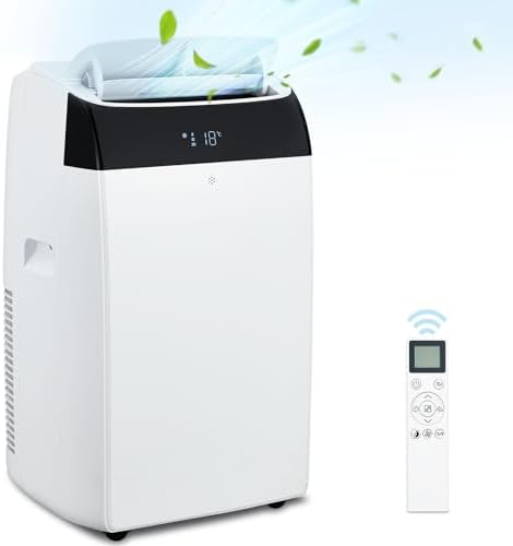 14,000 BTU Portable Air Conditioner with Remote Control, Cools Up to 750 Sq.Ft, 3 in 1 Portable AC with Dehumidifier and Fan, Free Stand AC Unit for Large Room, Campervan, Office, Windows Kit Included