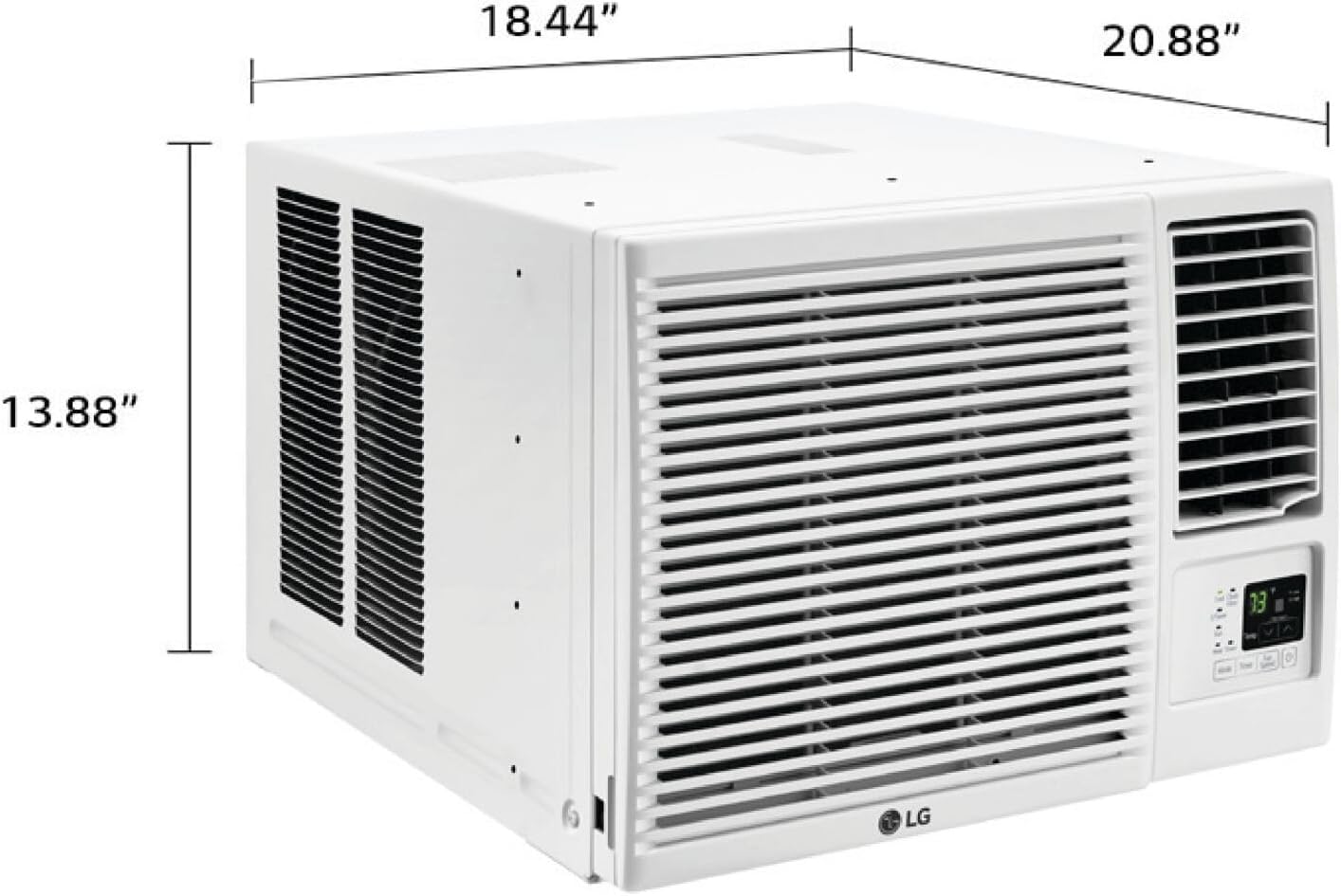 LG 7,500 BTU Window Air Conditioner with Supplemental Heat, Cools 320 Sq.Ft. (16' x 20' Room Size), Electronic Controls with Remote, 2 Cooling, Heating & Fan Speeds, Slide In-Out Chassis, 115V