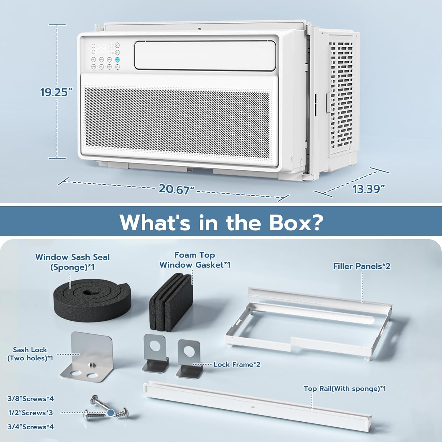 ZAFRO Window Air Conditioners 12000BTU, Cools 350 Sq. Ft,4 Cooling Mode & Fan Speeds,Ultra-Quiet Remote,White